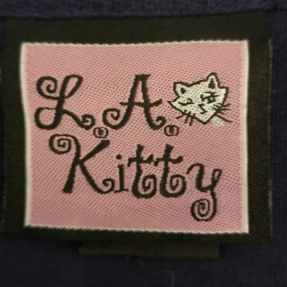 LA Kitty Size Medium Trendy Stylish Floral Blue and White Lightweight Pea Coat - Picture 8 of 10